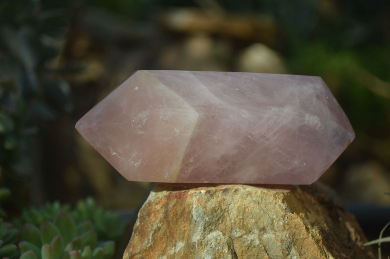 Polished Double Terminated Rose Quartz Points x 3 From Ambatondrazaka, Madagascar - Toprock Gemstones and Minerals 