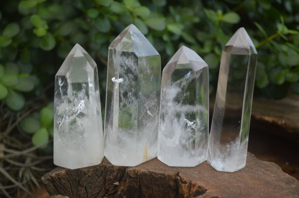 Polished Clear Quartz Crystal Points  x 6 From Madagascar - Toprock Gemstones and Minerals 