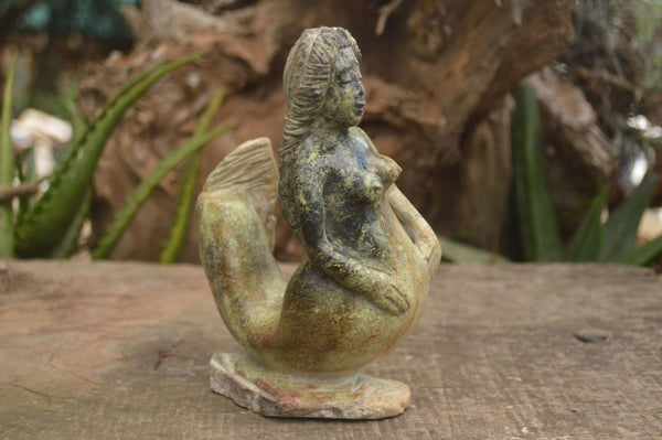 Polished Leopard Stone Mermaid Carving x 1 From Zimbabwe - TopRock