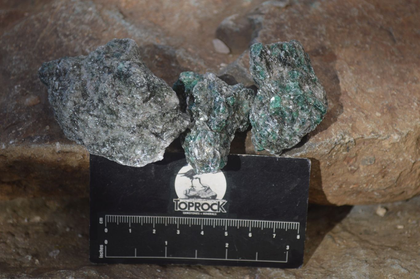 Natural Rare Emerald Mica In Matrix Cobbed Specimens x Lot From Mutoko, Zimbabwe - Toprock Gemstones and Minerals 