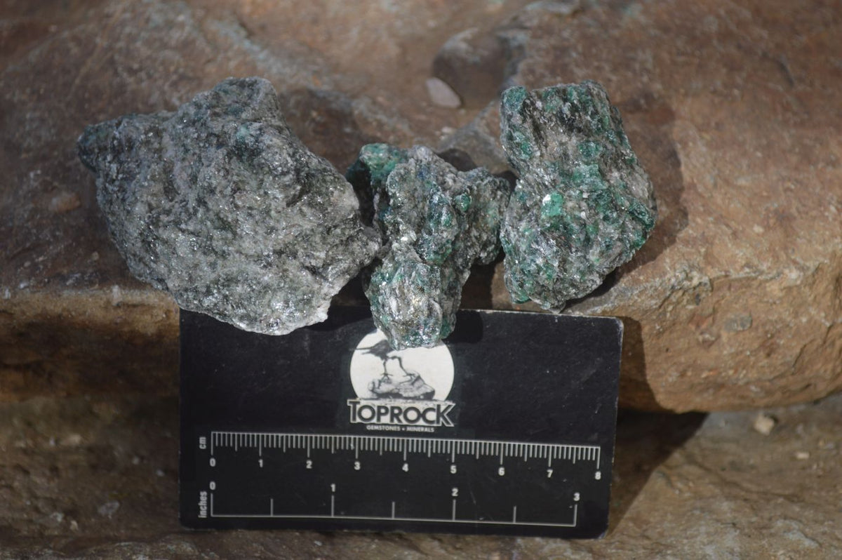 Natural Rare Emerald Mica In Matrix Cobbed Specimens x Lot From Mutoko, Zimbabwe - Toprock Gemstones and Minerals 