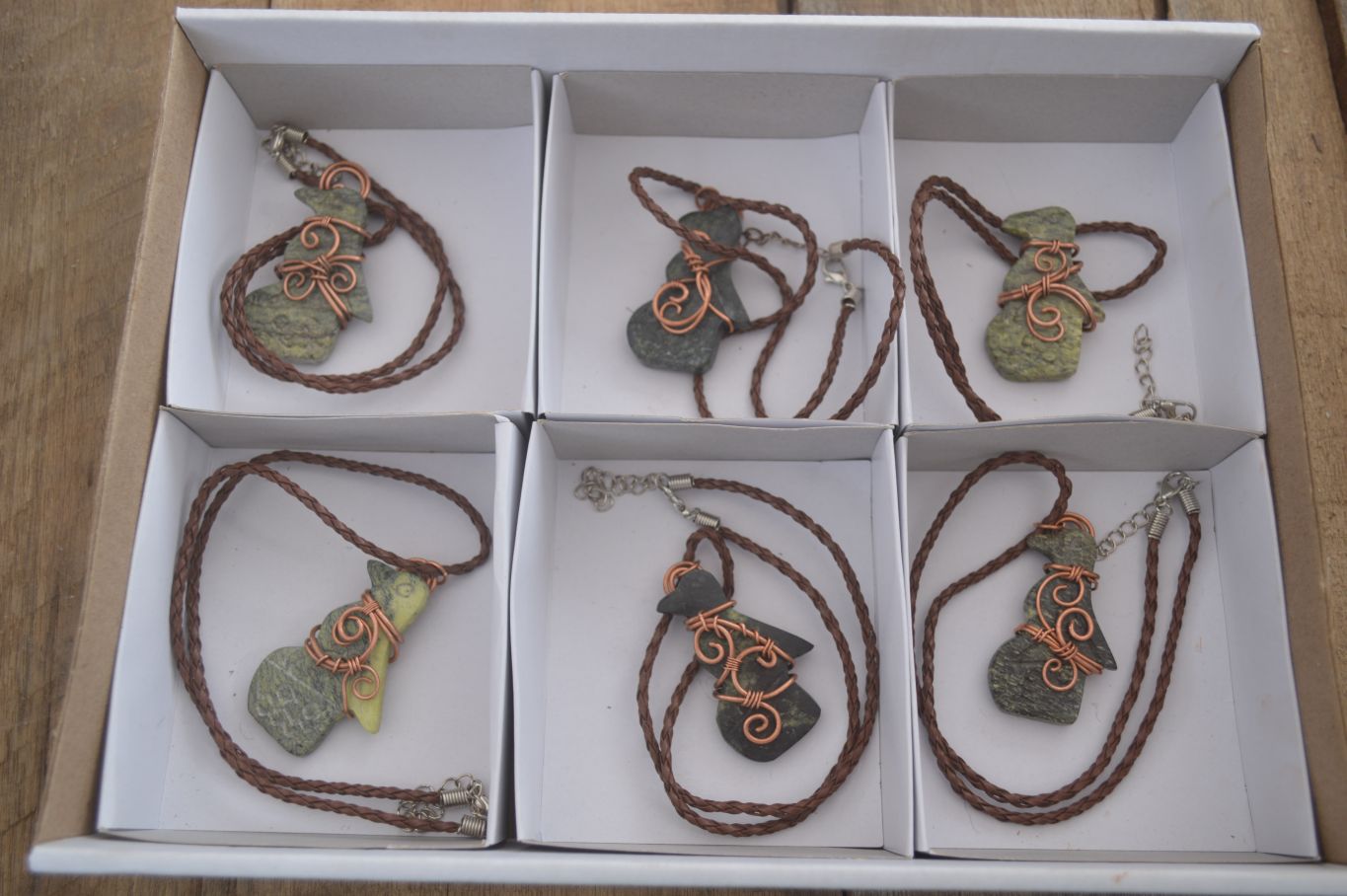Polished  Copper Wire Wrapped Leopard Stone Eagle Pendants  x 6 From Zimbabwe - Toprock Gemstones and Minerals 