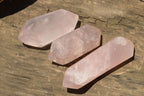 Polished Gemmy Pink Rose Quartz Double Terminated Points  x 6 From Ambatfinhandrana, Madagascar - TopRock