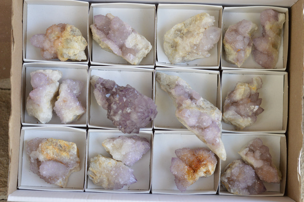 Polished Gorgeous Mixed Selection Of Lilac Spirit Quartz Clusters  x 16 From Boekenhouthoek, South Africa - TopRock