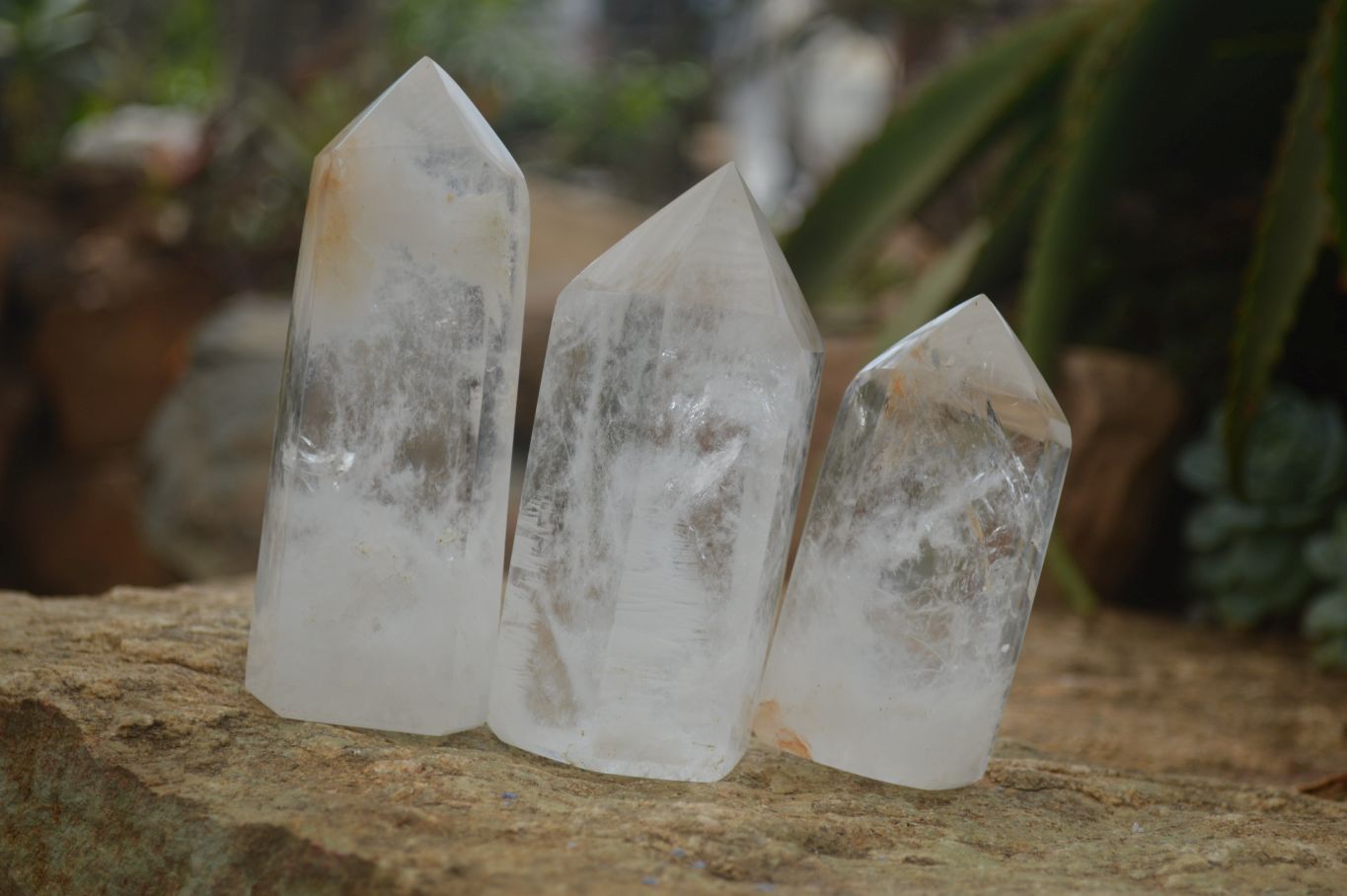 Polished Clear Quartz Crystal Points  x 6 From Madagascar - Toprock Gemstones and Minerals 