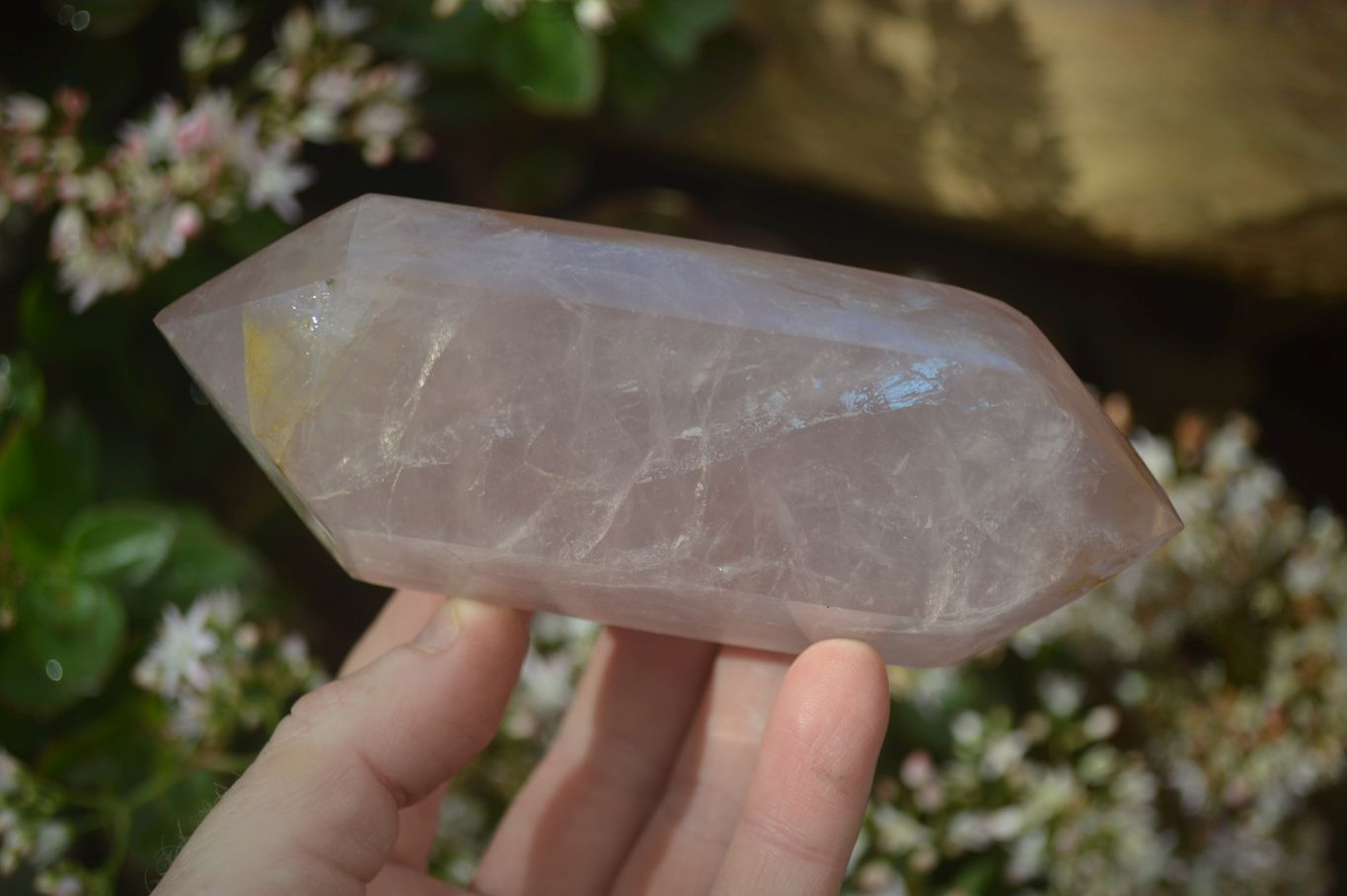 Polished Double Terminated Rose Quartz Points x 3 From Ambatondrazaka, Madagascar - Toprock Gemstones and Minerals 