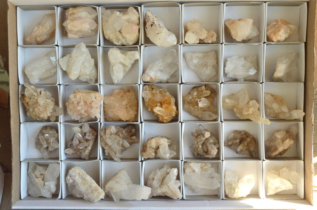 Natural Small Mixed Quartz Clusters x 35 From Madagascar - TopRock