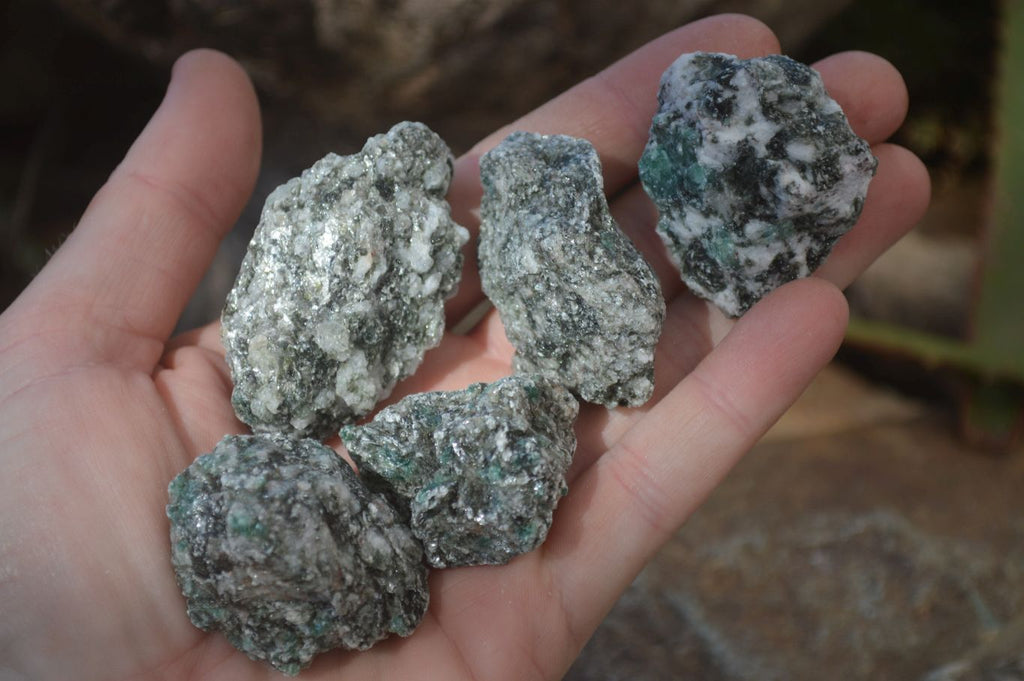 Natural Rare Emerald Mica In Matrix Cobbed Specimens x Lot From Mutoko, Zimbabwe - Toprock Gemstones and Minerals 