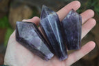 Polished Deep Purple Chevron Amethyst Points x 6 From Zambia - Toprock Gemstones and Minerals 