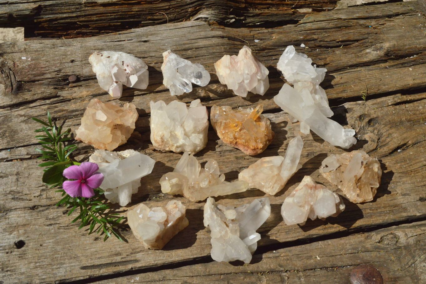 Natural Small Mixed Quartz Clusters x 35 From Madagascar - TopRock