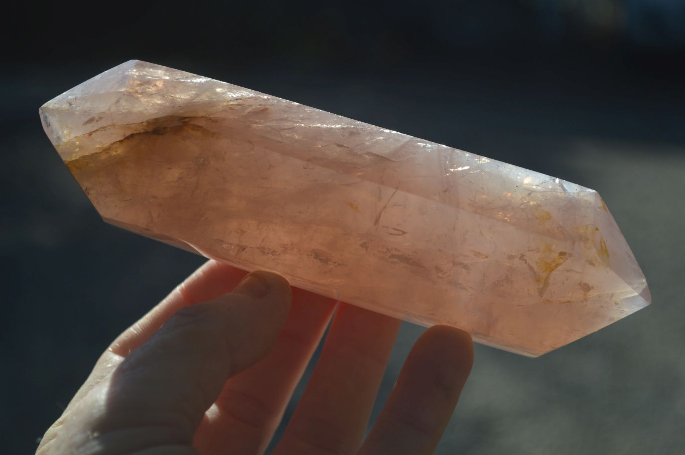 Polished Double Terminated Rose Quartz Points x 3 From Ambatondrazaka, Madagascar - Toprock Gemstones and Minerals 