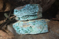 Natural Drusy Coated Chrysocolla Specimens x 3 From Kakanda, Congo - Toprock Gemstones and Minerals 