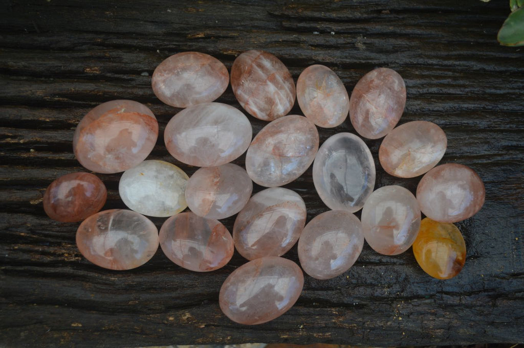 Polished Red Hematoid "Fire" Quartz Palm Stones  x 20 From Madagascar - Toprock Gemstones and Minerals 