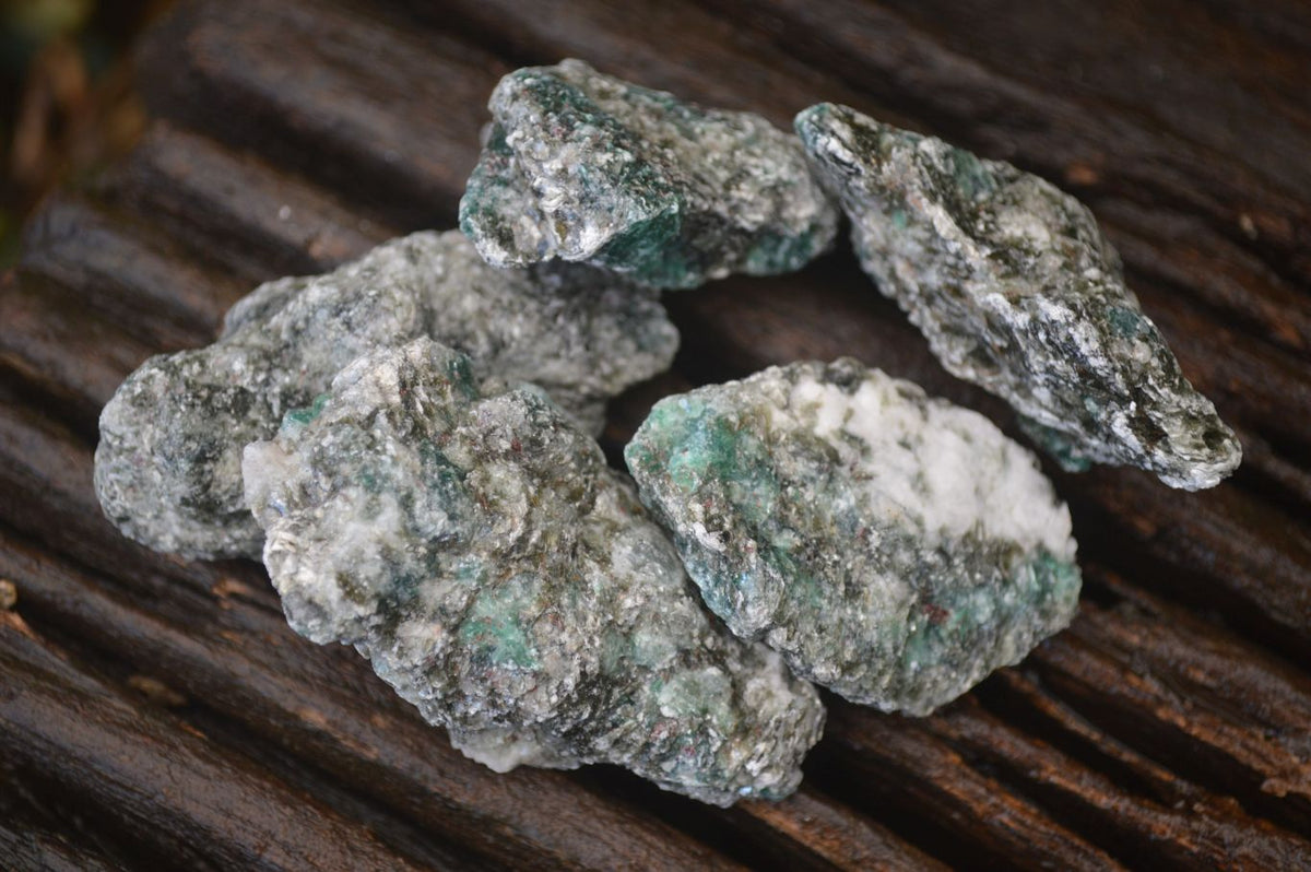 Natural Rare Emerald Mica In Matrix Cobbed Specimens x Lot From Mutoko, Zimbabwe - Toprock Gemstones and Minerals 