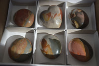 Polished Polychrome Jasper Palm Stones & Heart  x 6 From Madagascar