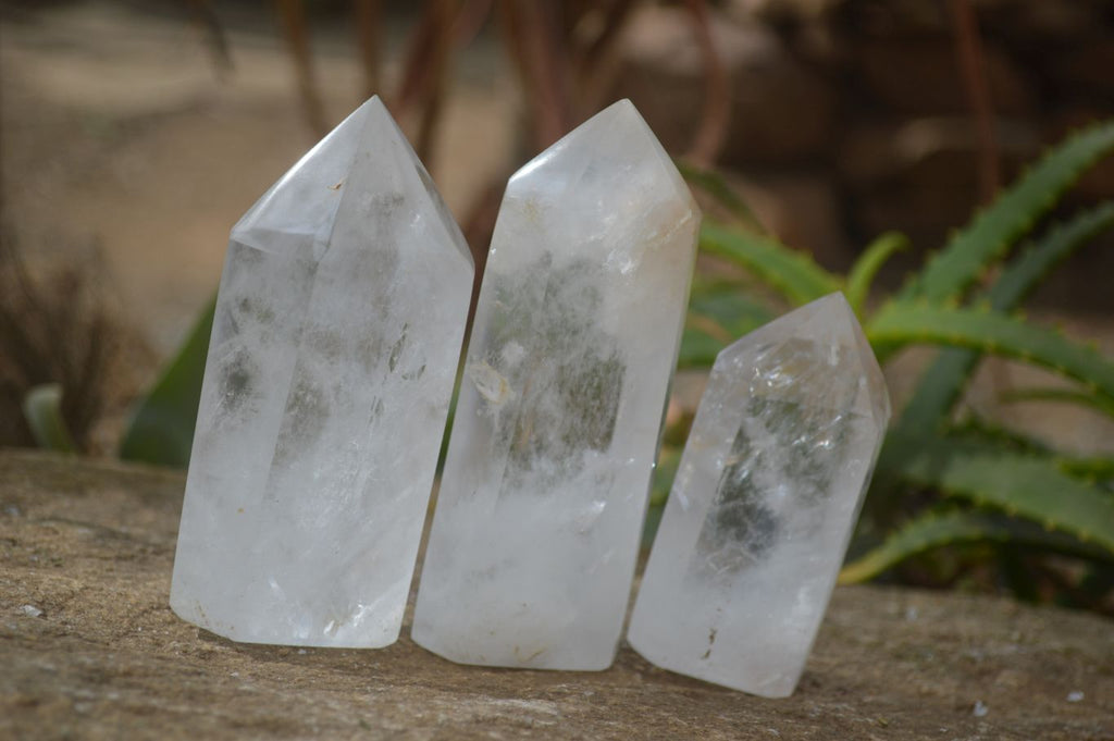 Polished Clear Quartz Crystal Points  x 6 From Madagascar - Toprock Gemstones and Minerals 