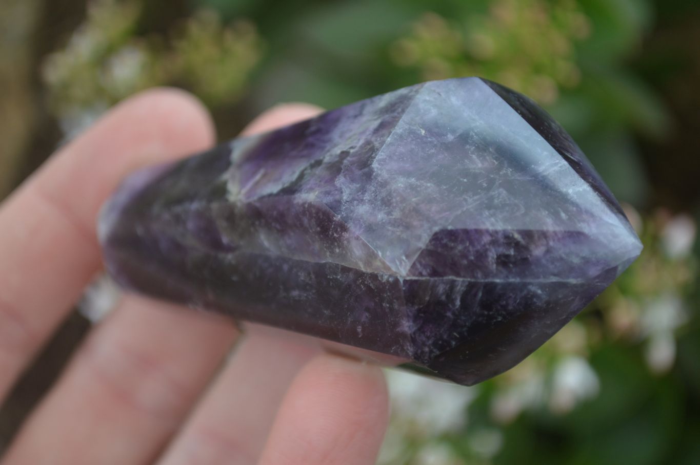 Polished Deep Purple Chevron Amethyst Points x 6 From Zambia - Toprock Gemstones and Minerals 