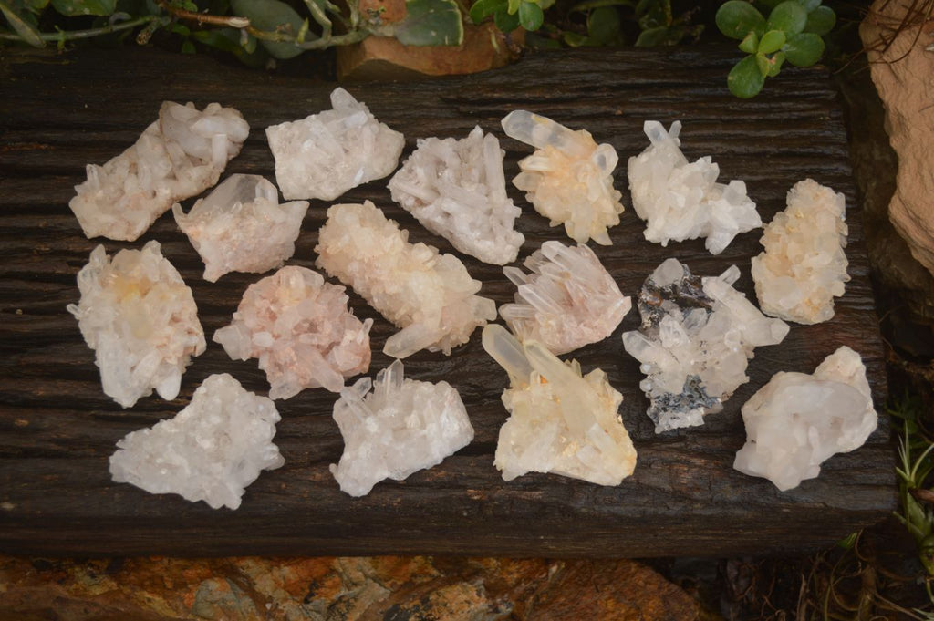 Natural Clear Quartz Crystal Clusters  x 24 From Madagascar - Toprock Gemstones and Minerals 