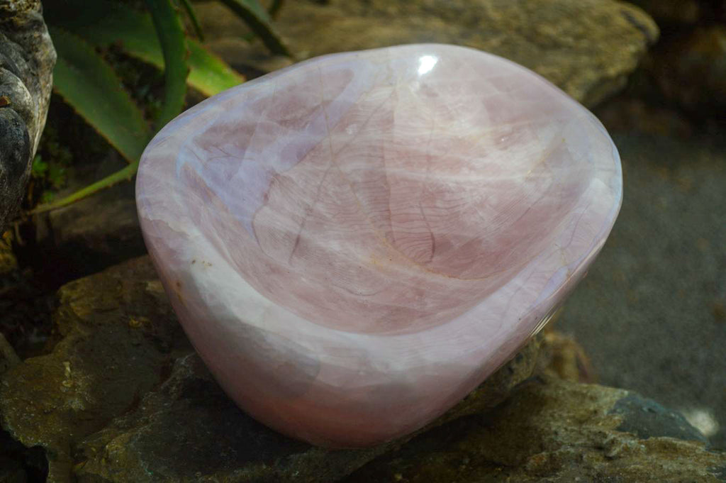 Polished Pink Rose Quartz Bowl x 1 From Ambatondrazaka, Madagascar - Toprock Gemstones and Minerals 