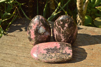 Polished Beautiful Rich Pink & Black Rhodonite Standing Free Forms  x 6 From Madagascar - TopRock