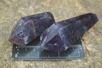 Polished Deep Purple Chevron Amethyst Points x 6 From Zambia - Toprock Gemstones and Minerals 
