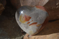 Polished Polychrome Jasper Palm Stones & Heart  x 6 From Madagascar