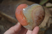 Polished Polychrome Jasper Palm Stones & Heart  x 6 From Madagascar