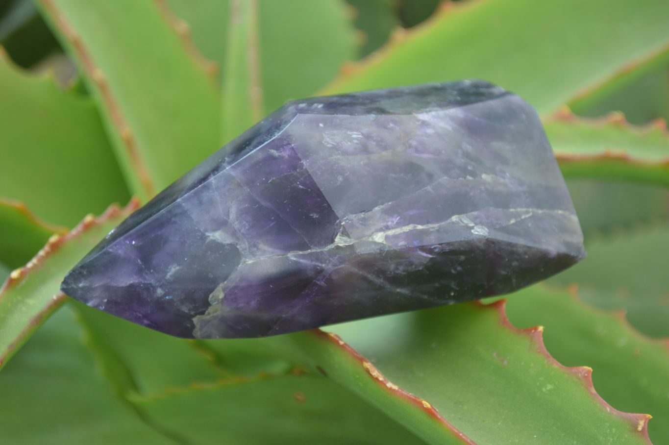 Polished Deep Purple Chevron Amethyst Points x 6 From Zambia - Toprock Gemstones and Minerals 