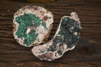Natural Rare Ball Malachite On Drusy Quartz & Dolomite Matrix Specimens  x 2 From Kambove, Congo - Toprock Gemstones and Minerals 