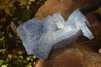 Natural Etched Blue Chalcedony Agate Specimen x 1 From Nsanje, Malawi - Toprock Gemstones and Minerals 