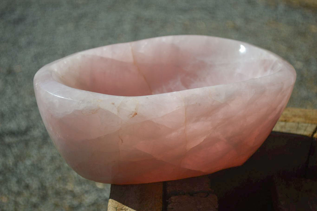 Polished Pink Rose Quartz Bowl x 1 From Ambatondrazaka, Madagascar - Toprock Gemstones and Minerals 