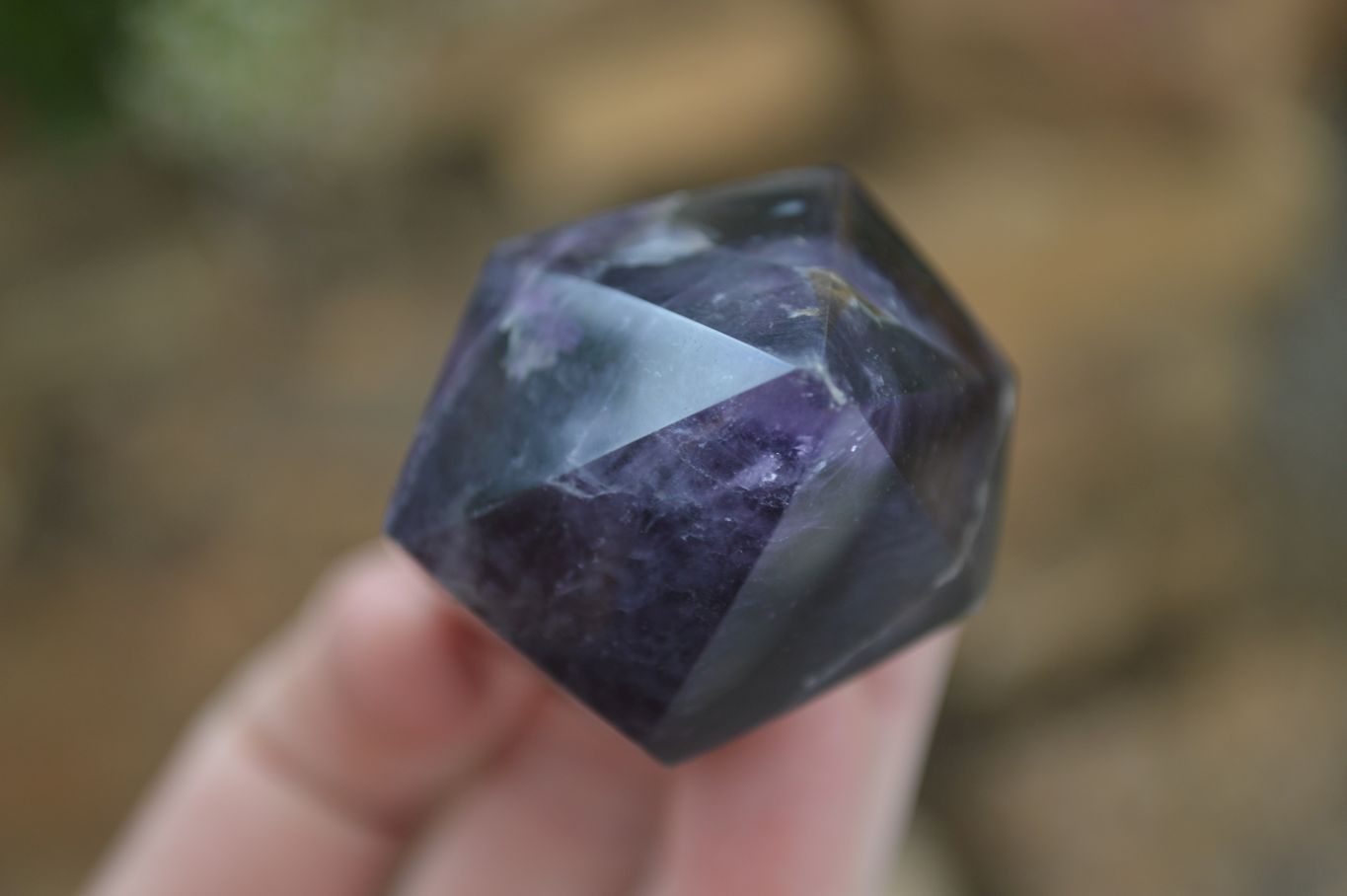 Polished Deep Purple Chevron Amethyst Points x 6 From Zambia - Toprock Gemstones and Minerals 