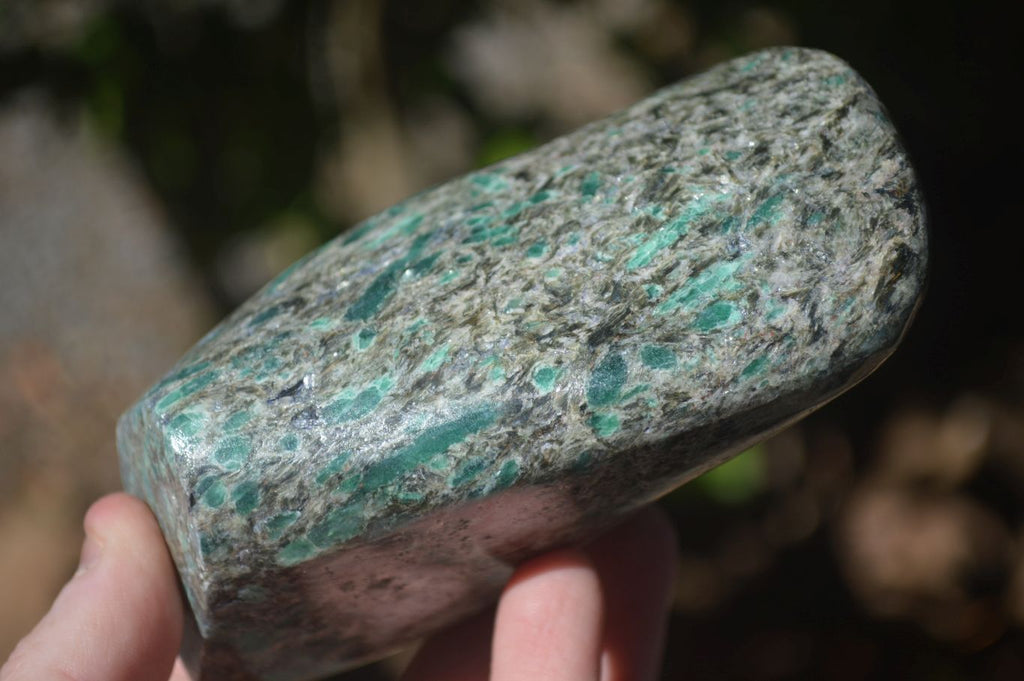 Polished Emerald Mica In Matrix Standing Free Forms x 1 From Mutoko, Zimbabwe - Toprock Gemstones and Minerals 