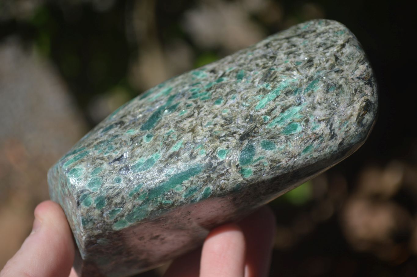 Polished Emerald Mica In Matrix Standing Free Forms x 1 From Mutoko, Zimbabwe - Toprock Gemstones and Minerals 
