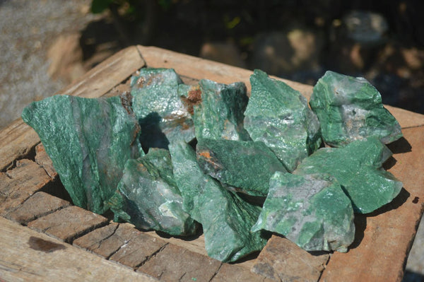 Natural Rough Jade Cobbed Specimens  x 12 From Swaziland