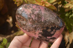 Polished  Pink & Black Rhodonite Standing Free Forms x 2 From Madagascar - Toprock Gemstones and Minerals 