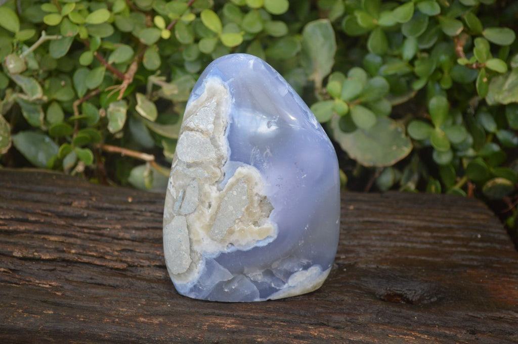 Polished Blue Lace Agate Standing Free Form x 1 From Nsanje, Malawi - Toprock Gemstones and Minerals 