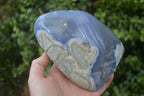 Polished Blue Lace Agate Standing Free Form x 1 From Nsanje, Malawi - Toprock Gemstones and Minerals 