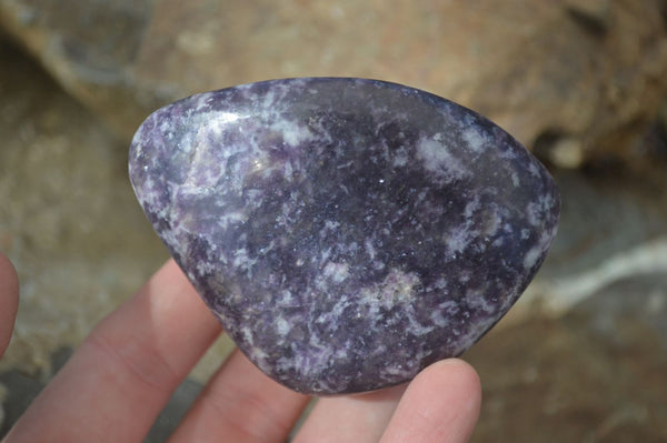 Polished Purple Lepidolite Free Forms  x 6 From Zimbabwe - Toprock Gemstones and Minerals 