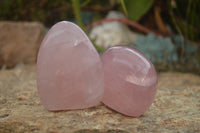 Polished Gemmy Pink Rose Quartz Standing Free Forms  x 5 From Ambatondrazaka, Madagascar - TopRock