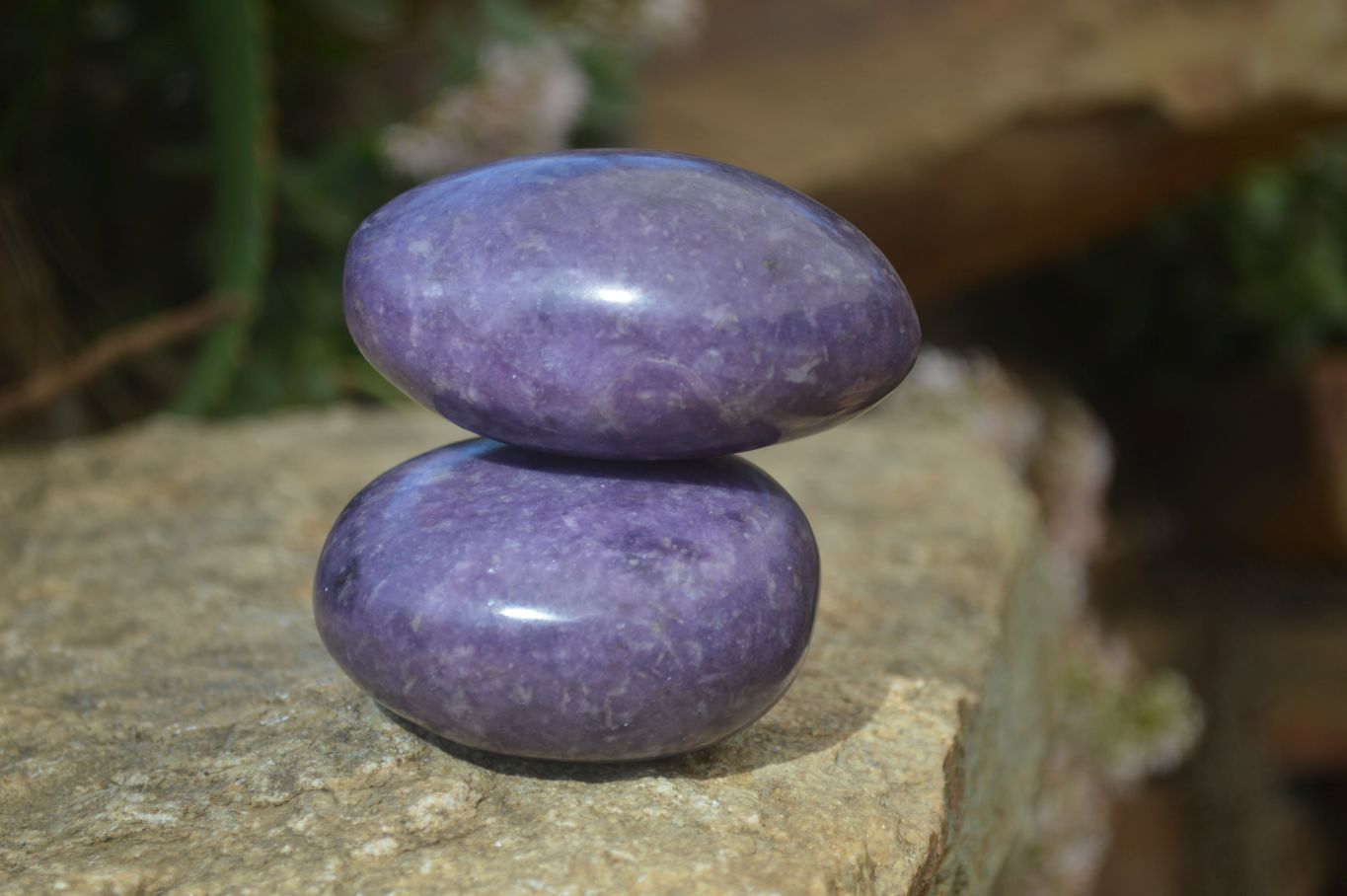 Polished Large Lepidolite Palm Stones  x 6 From Zimbabwe - Toprock Gemstones and Minerals 