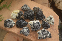 Natural Schorl Black Tourmaline Specimens x 12 From Erongo, Namibia