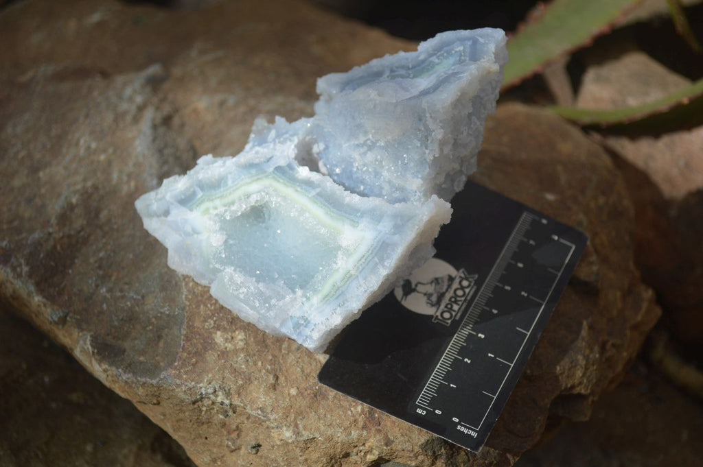 Natural Etched Blue Chalcedony Specimens  x 3 From Nsanje, Malawi - Toprock Gemstones and Minerals 