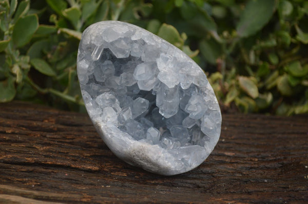 Polished Blue Celestite Crystal Centred Egg x 1 From Sakoany, Madagascar - Toprock Gemstones and Minerals 