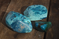 Polished Blue Shattuckite Free Forms  x 3 From Namibia - Toprock Gemstones and Minerals 