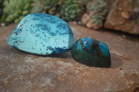Polished Blue Shattuckite Free Forms  x 3 From Namibia - Toprock Gemstones and Minerals 
