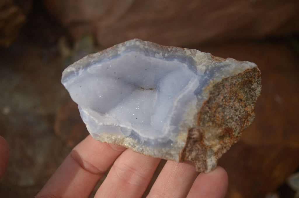 Natural Blue Lace Agate Geode Specimens  x 12 From Nsanje, Malawi - Toprock Gemstones and Minerals 