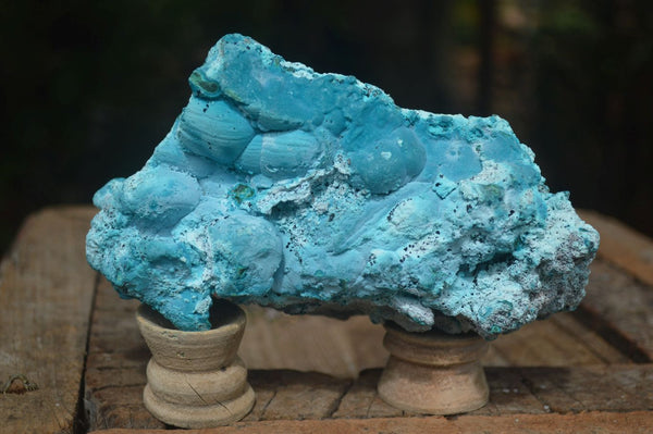 Natural Blue Chrysocolla On Silky Malachite Matrix Specimen x 1 From Kulukuluku, Congo - Toprock Gemstones and Minerals 