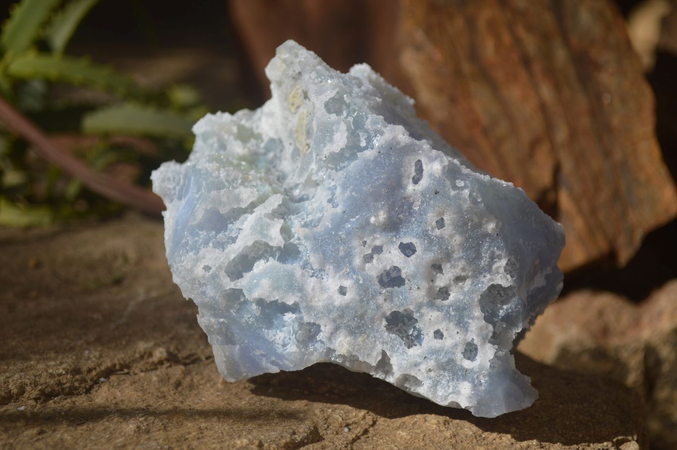 Natural Etched Blue Chalcedony Specimens  x 3 From Nsanje, Malawi - Toprock Gemstones and Minerals 