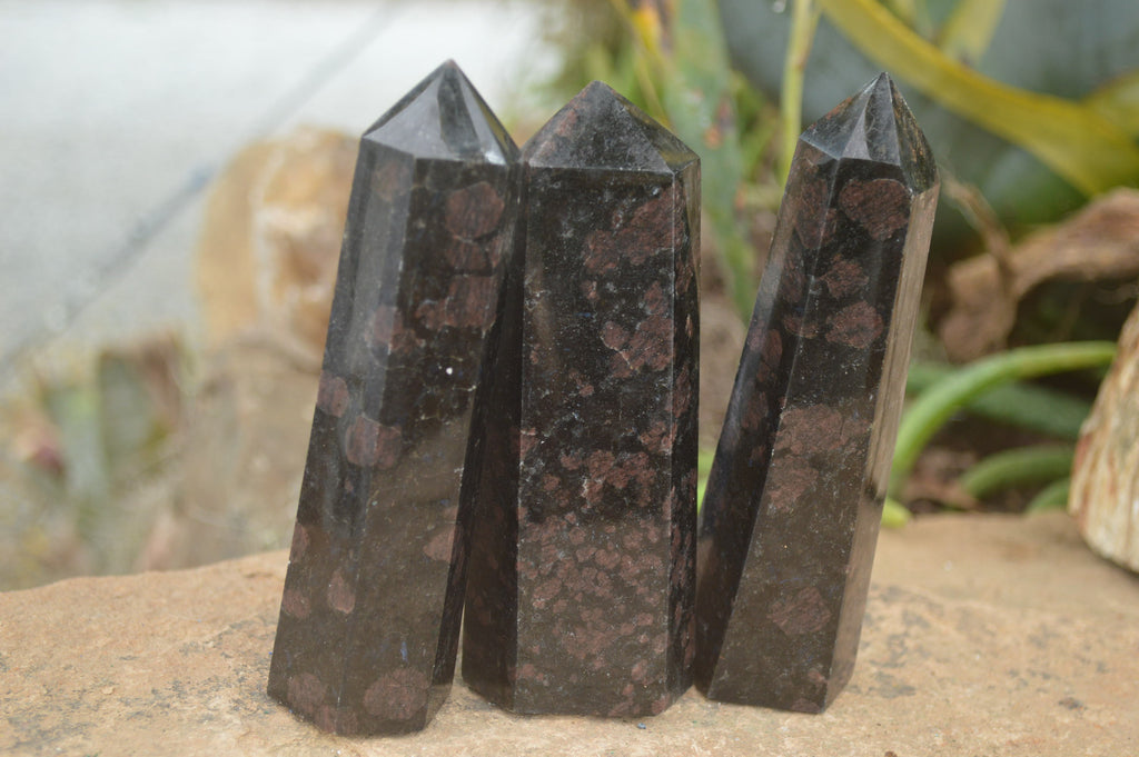 Polished Rare Sparkling Blue Iolite / Water Sapphire Points x 4 From Madagascar - TopRock